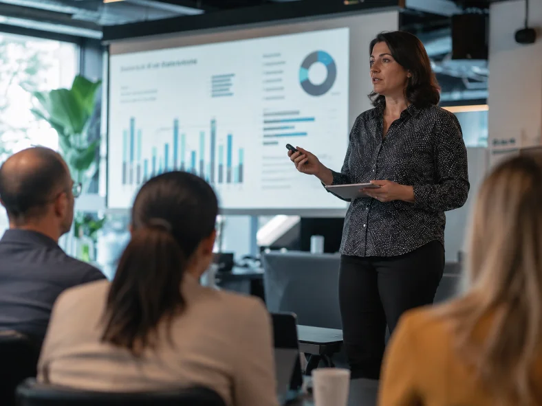 An expert leading a workshop for Axial Forum members.